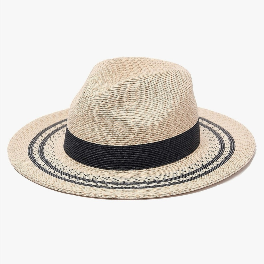 Pineapple&Star Sun Straw Fedora Beach Hat Fine Braid UPF50+ for Unisex